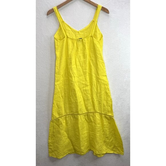 La Contessa Italy Women's Yellow Linen Dress Size Medium - Picture 4 of 7
